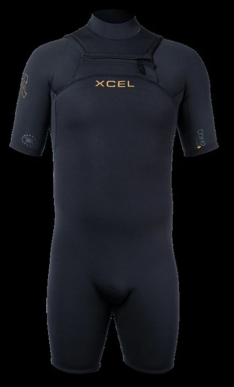 Erkek Comp+ Kısa Kollu 2/1.5 mm Spring/Kısa Islak Elbise — XCEL